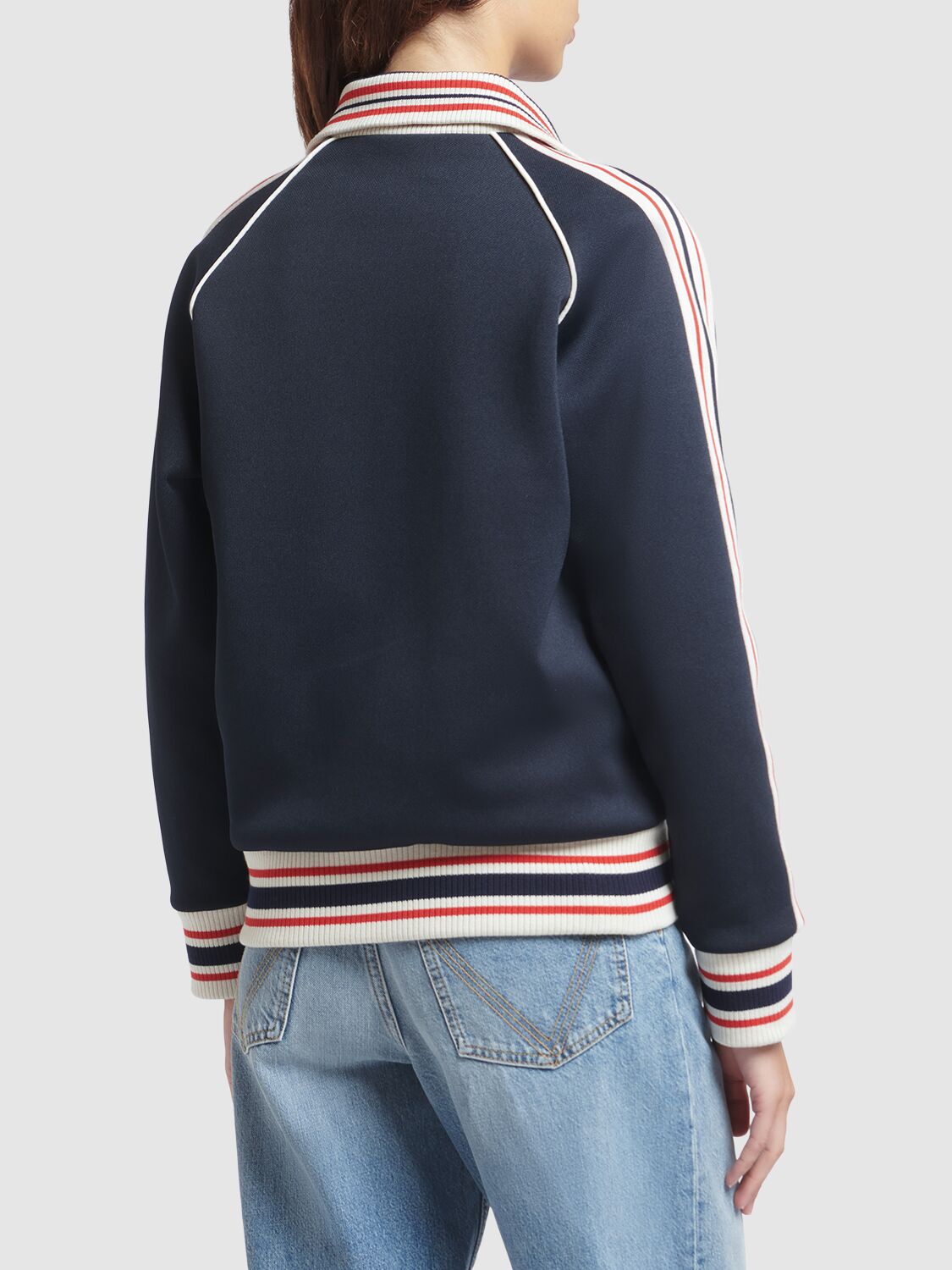 Shop Golden Goose Star Tech Raglan Track Sweatshirt In Dark Blue