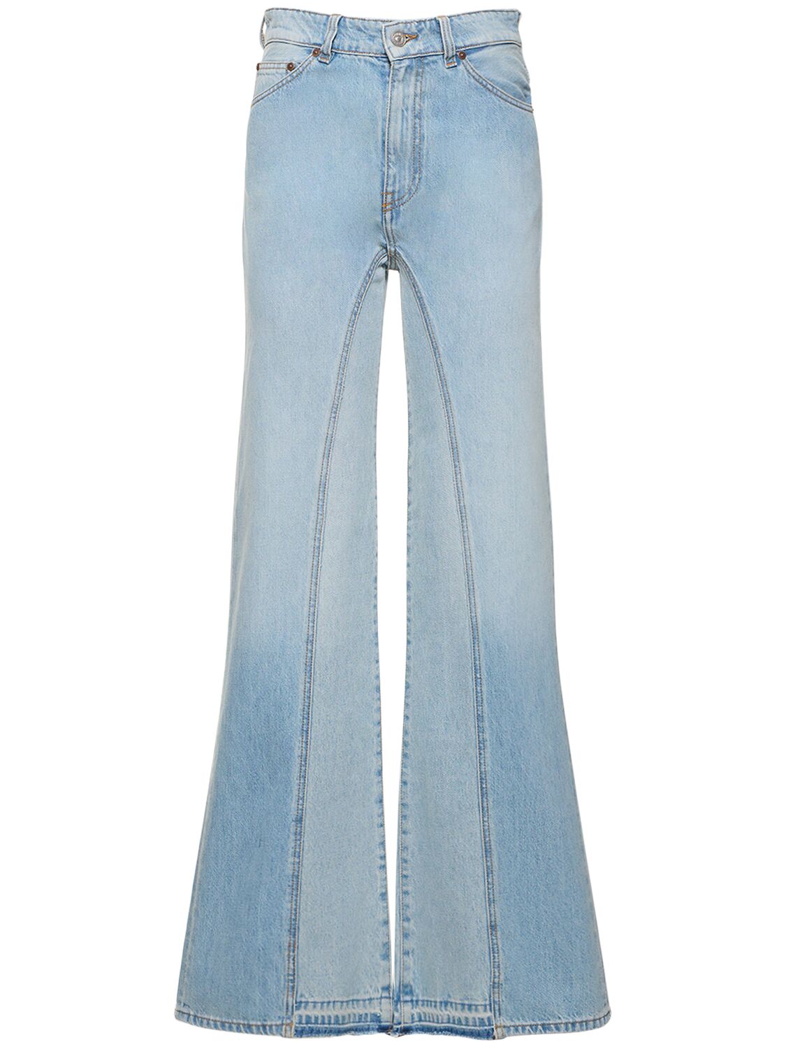 Victoria Beckham Bianca Denim Cotton Flared Jeans In Blue