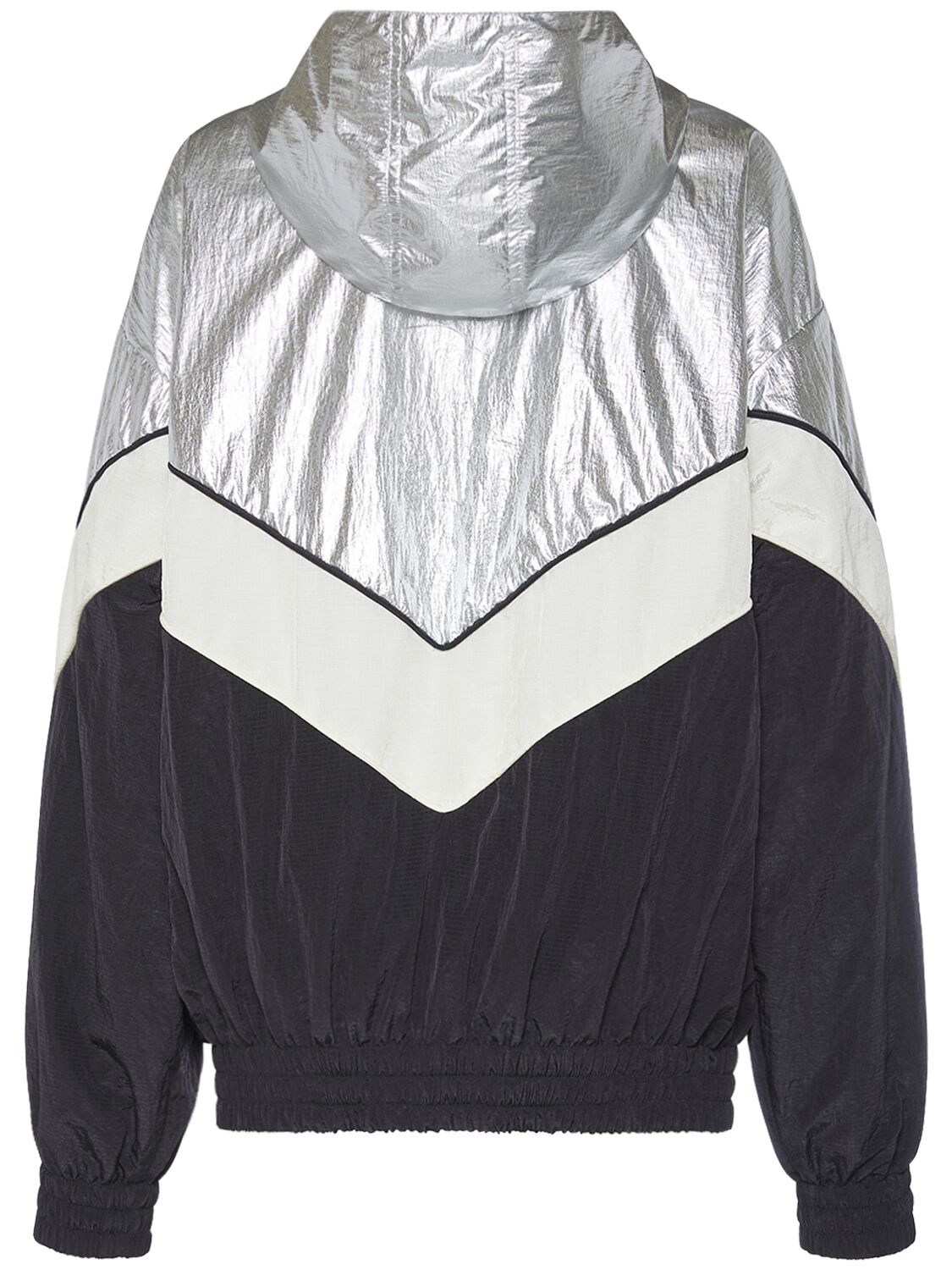 Shop Golden Goose Star Patchwork Windbreaker Nylon Jacket In Silver,multi