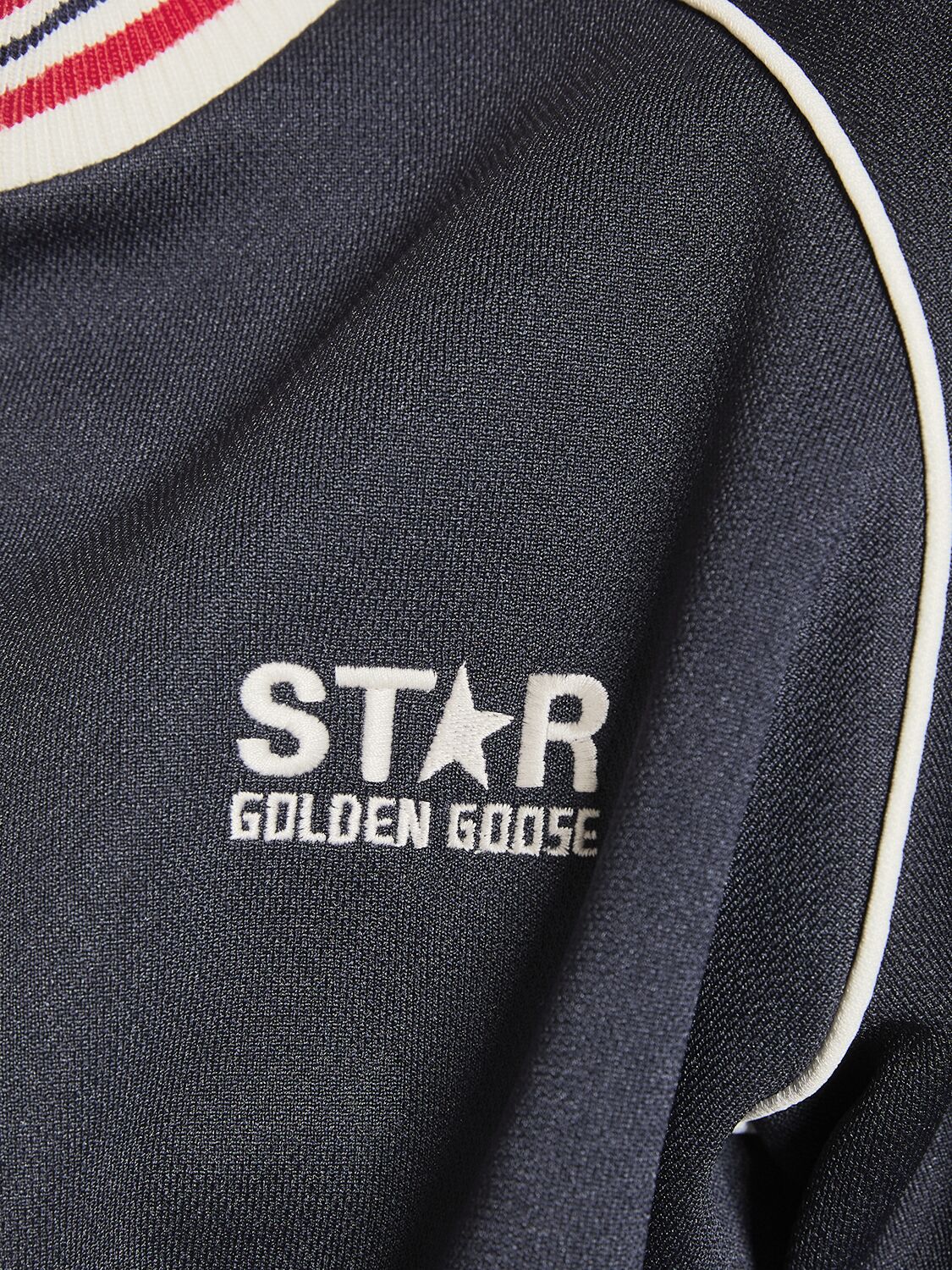 Shop Golden Goose Star Tech Raglan Track Sweatshirt In Dark Blue