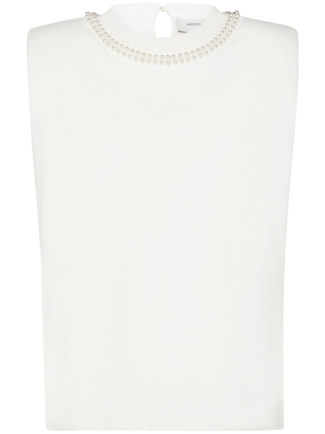 Golden Goose Journey Sleeveless Cotton Top In Heritage White