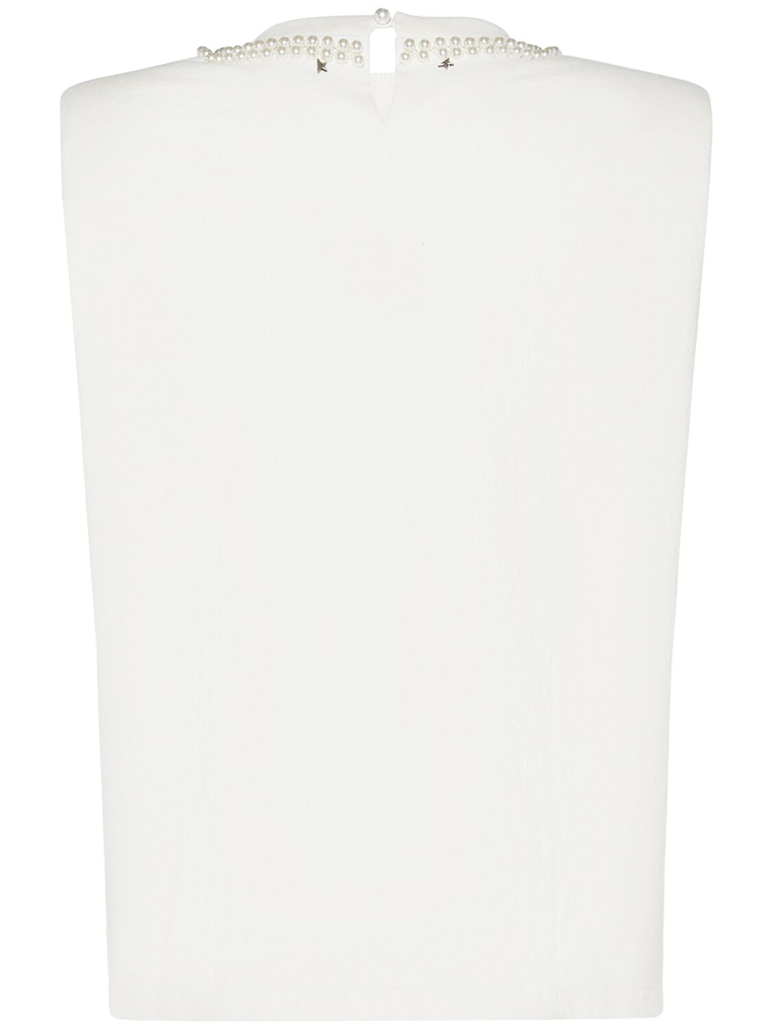 Shop Golden Goose Journey Sleeveless Cotton Top In Heritage White