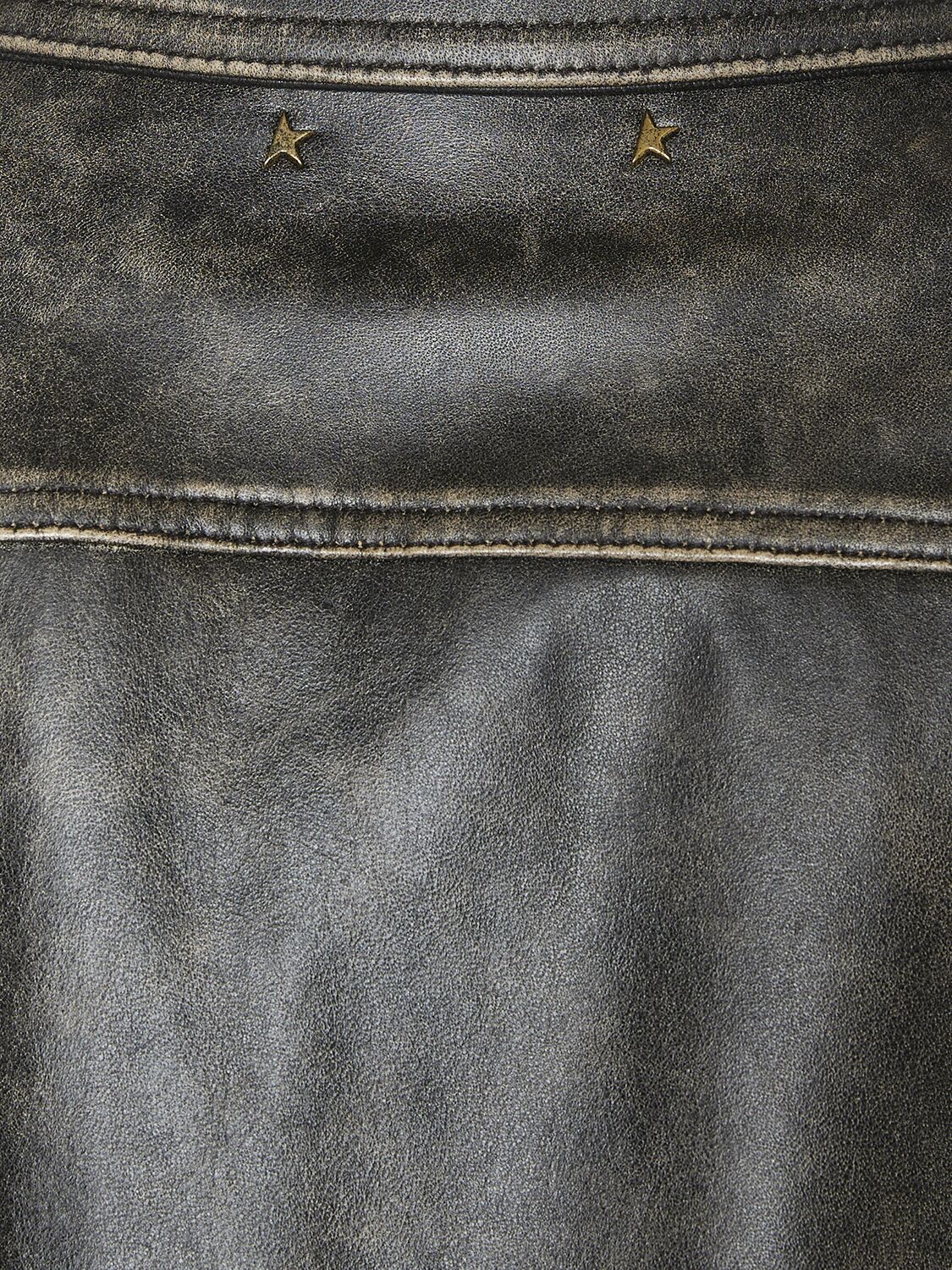 Shop Golden Goose Journey Napa Leather Jacket W/pockets In Vintage Brown