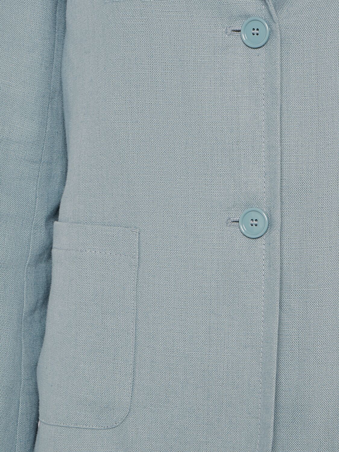 Shop 's Max Mara Socrates Linen Single Breasted Jacket In Light Blue