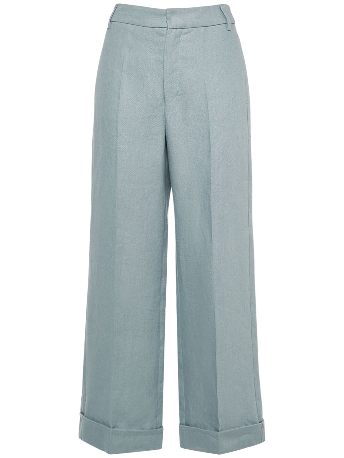 'S MAX MARA SALIX LINEN STRAIGHT PANTS