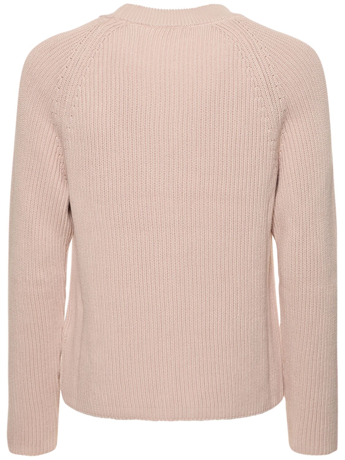 Shop Ami Alexandre Mattiussi Cotton & Wool Crewneck Sweater In Powder Pink