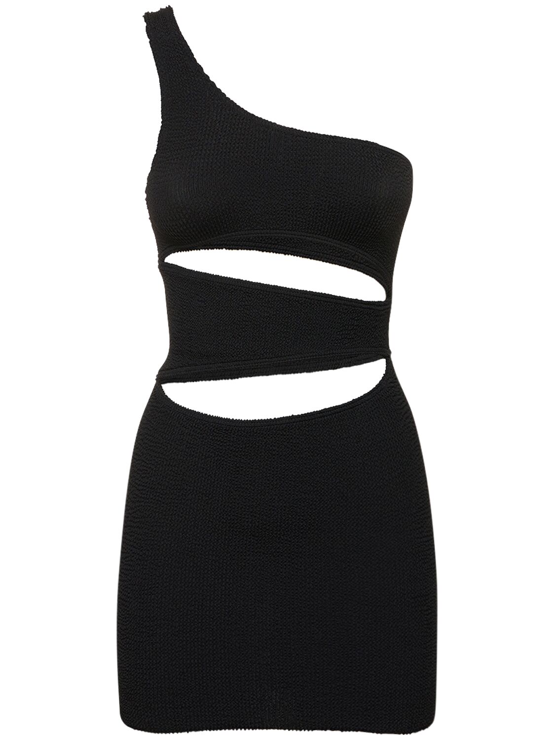 Bond Eye Rico Asymmetric Cutout Mini Dress In Black
