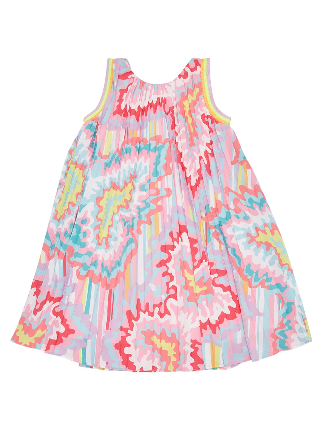 Shop Billieblush Printed Pleated Tech Dress In Multicolor