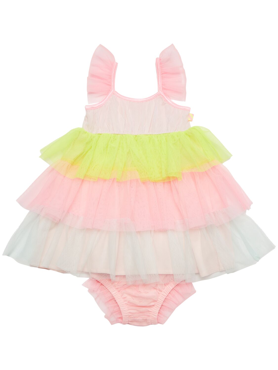 Billieblush Kids' Color Block Tech Dress & Diaper Cover In Multicolor
