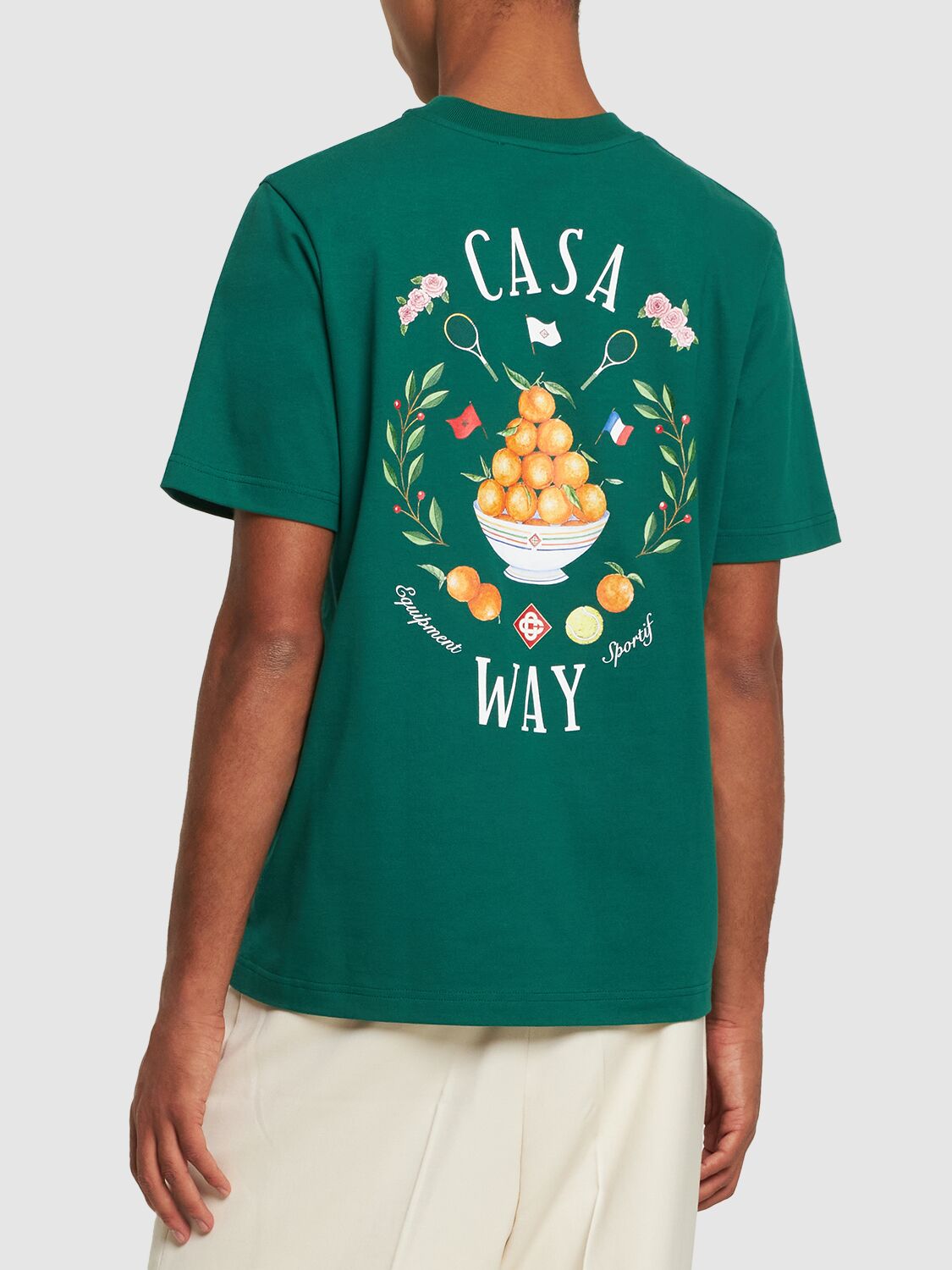 Shop Casablanca Casa Way Organic Cotton T-shirt In Grün