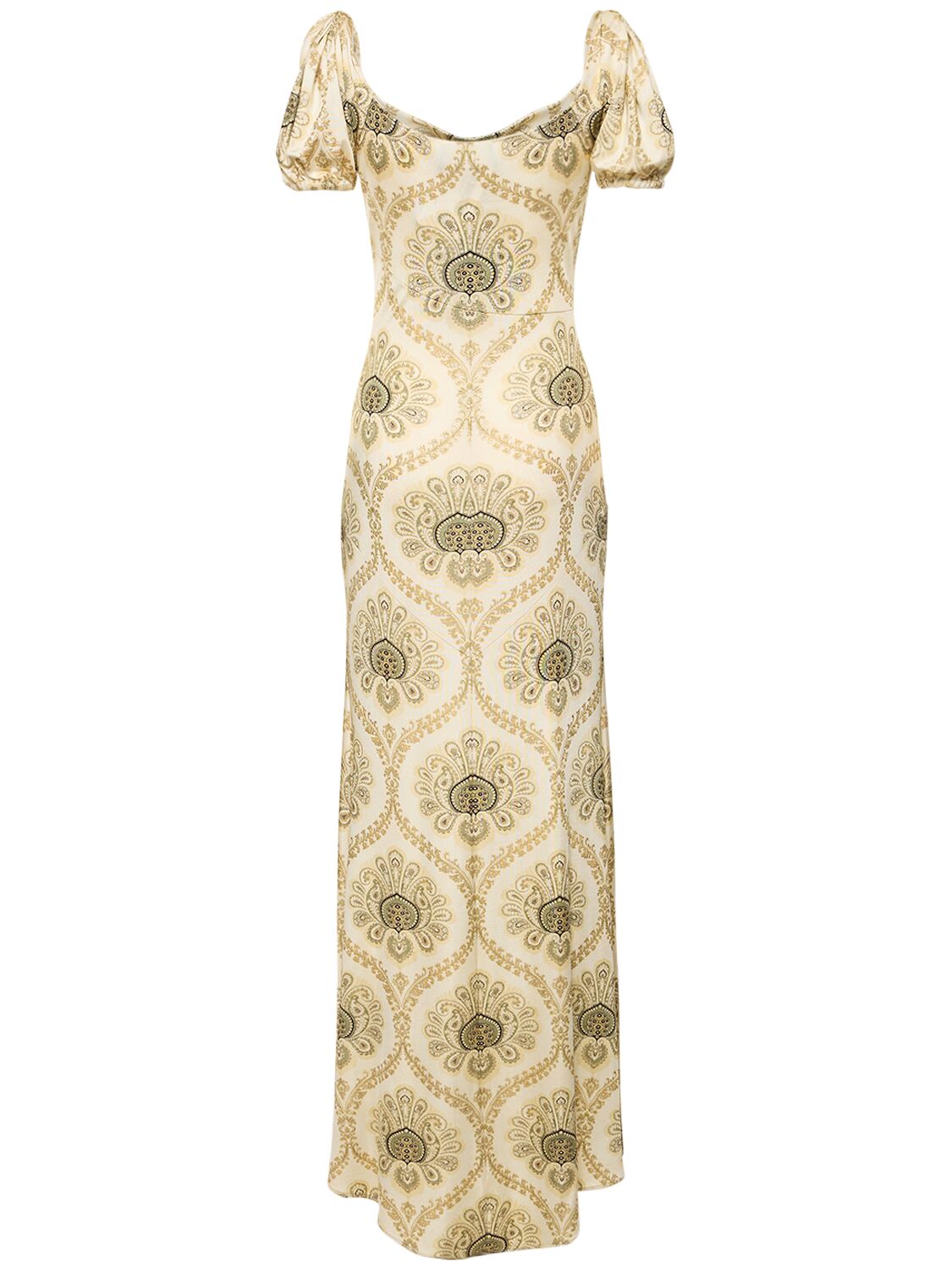 Shop Etro Printed Viscose Jersey Long Dress In Multi Gold