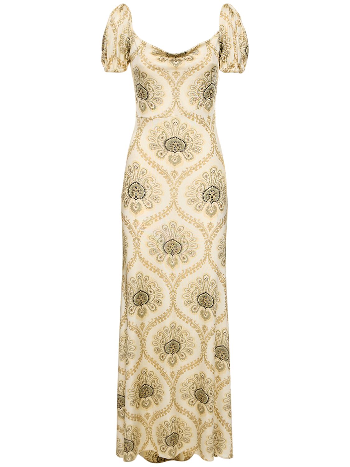 Image of Printed Viscose Jersey Long Dress