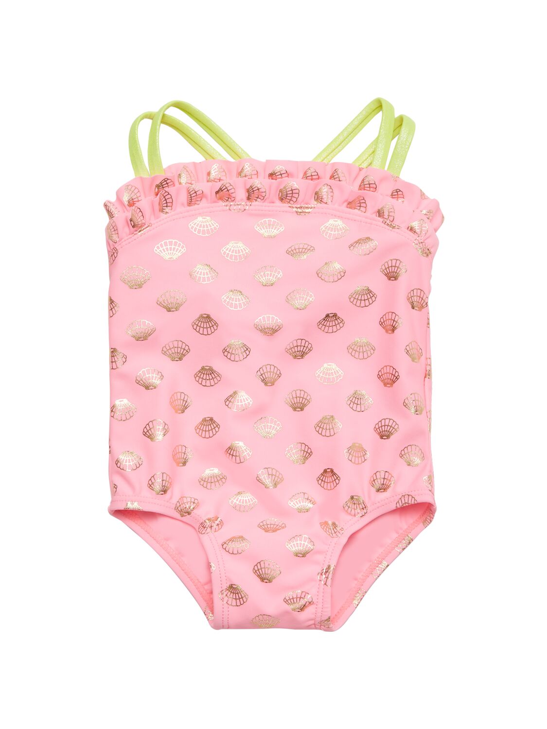 Billieblush Babies' Seashell Printed Tech Swimsuit In Fuchsia
