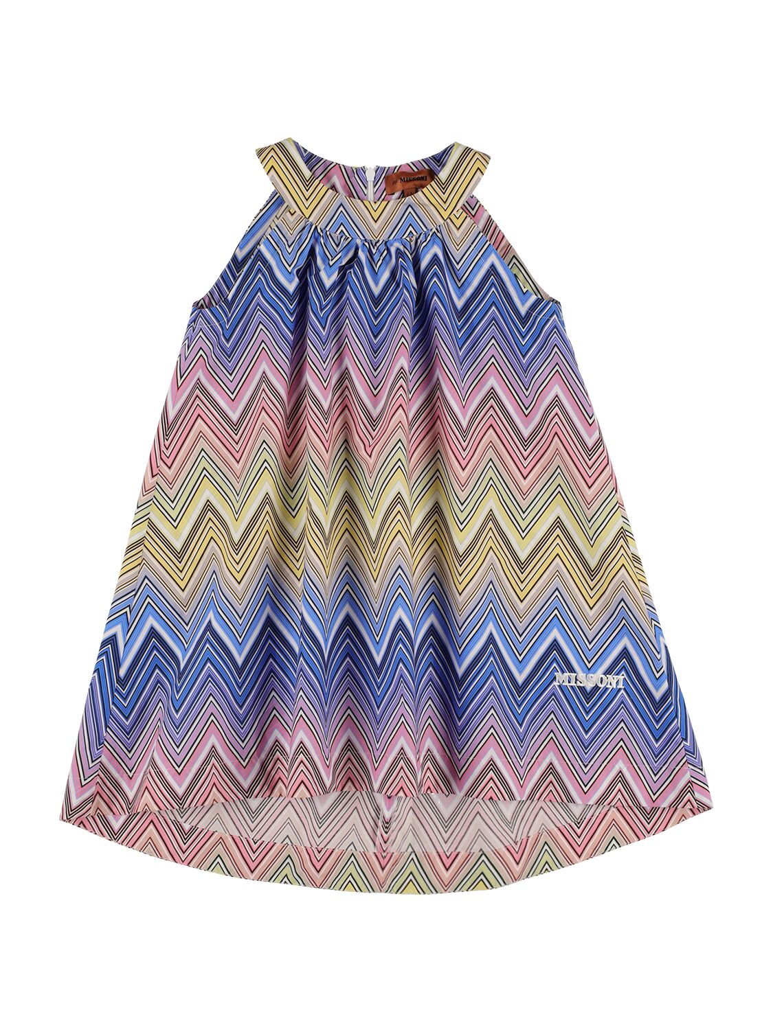 Missoni Kids' Cotton Poplin Jacquard Dress In Multicolor