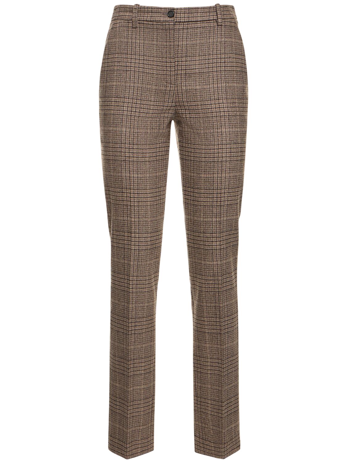 Shop Michael Kors Samantha Check Flannel Straight Pants In Multicolor