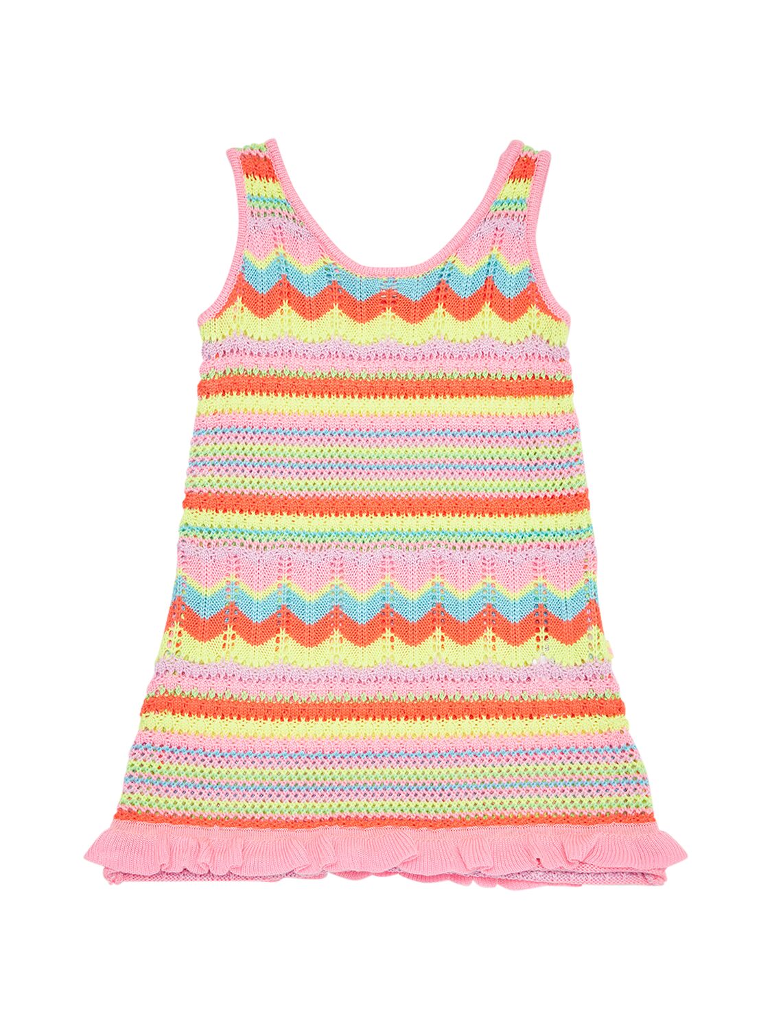 Billieblush Kids' Crocheted Tech Tank Dress In Pink,multi
