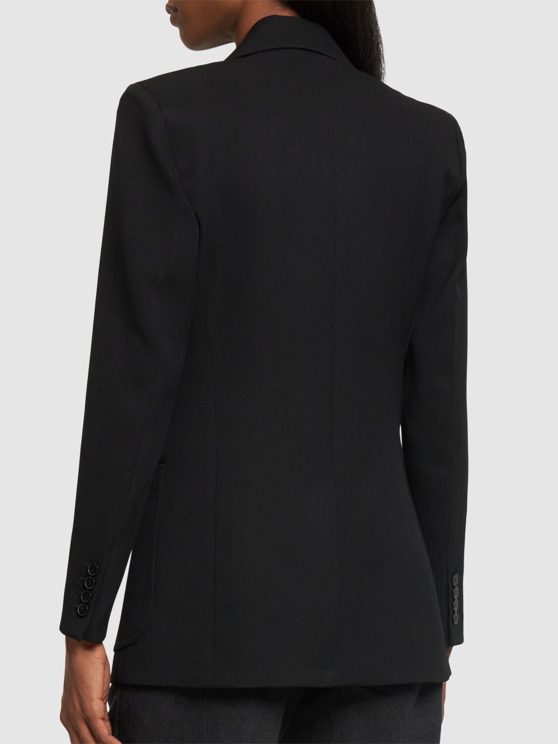Shop Victoria Beckham Patch Pocket Wool Blend Blazer In Black