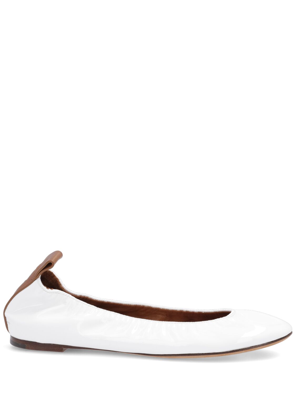 Lanvin 5mm Patent Leather Ballerinas In White
