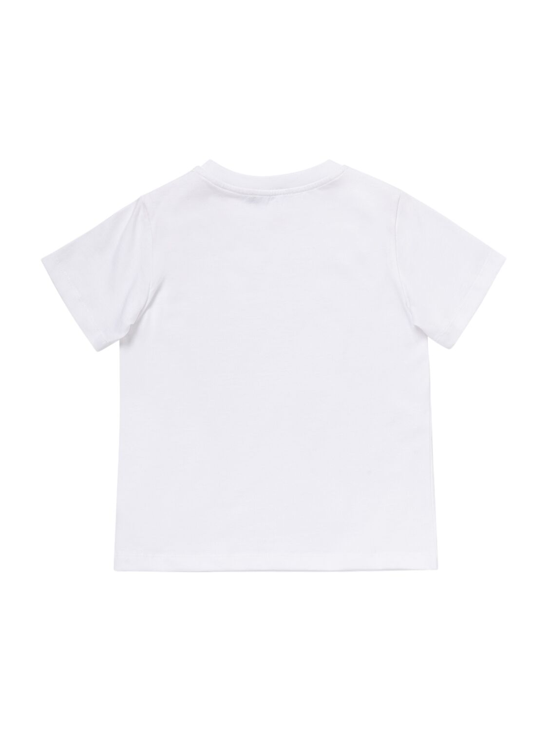 Shop Balmain Printed Cotton Jersey T-shirt In White,black