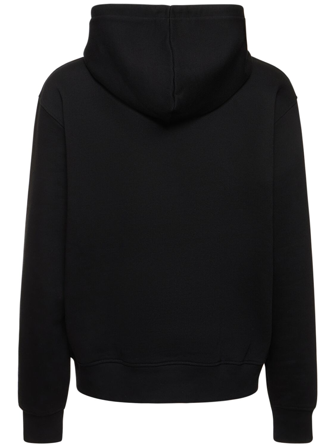 Shop Jacquemus Le Sweatshirt Brode Cotton Hoodie In Black