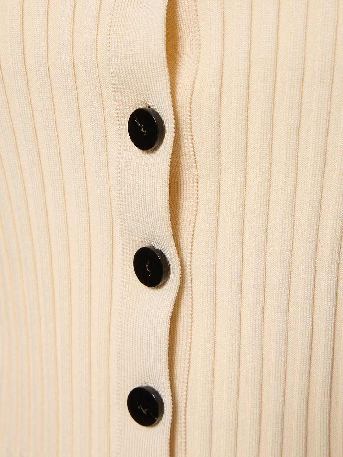 Shop Proenza Schouler Ribbed Knit Viscose Blend Polo Cardigan In Ivory