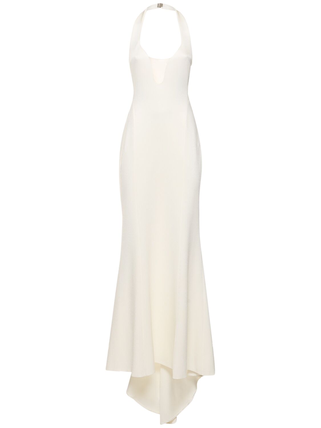 Galvan Jersey Bridal Halter Neck Maxi Dress In White