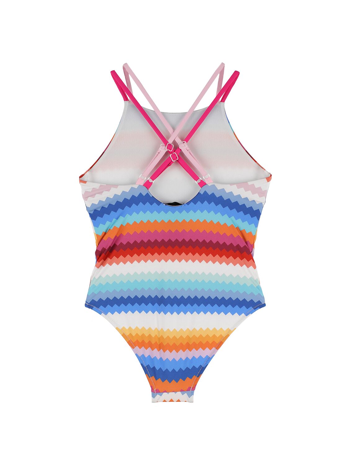 Shop Missoni Zig Zag Print Jersey One Piece Swimsuit In Multicolor