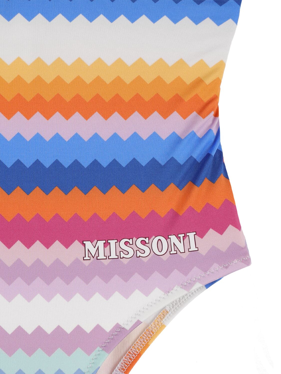 Shop Missoni Zig Zag Print Jersey One Piece Swimsuit In Multicolor