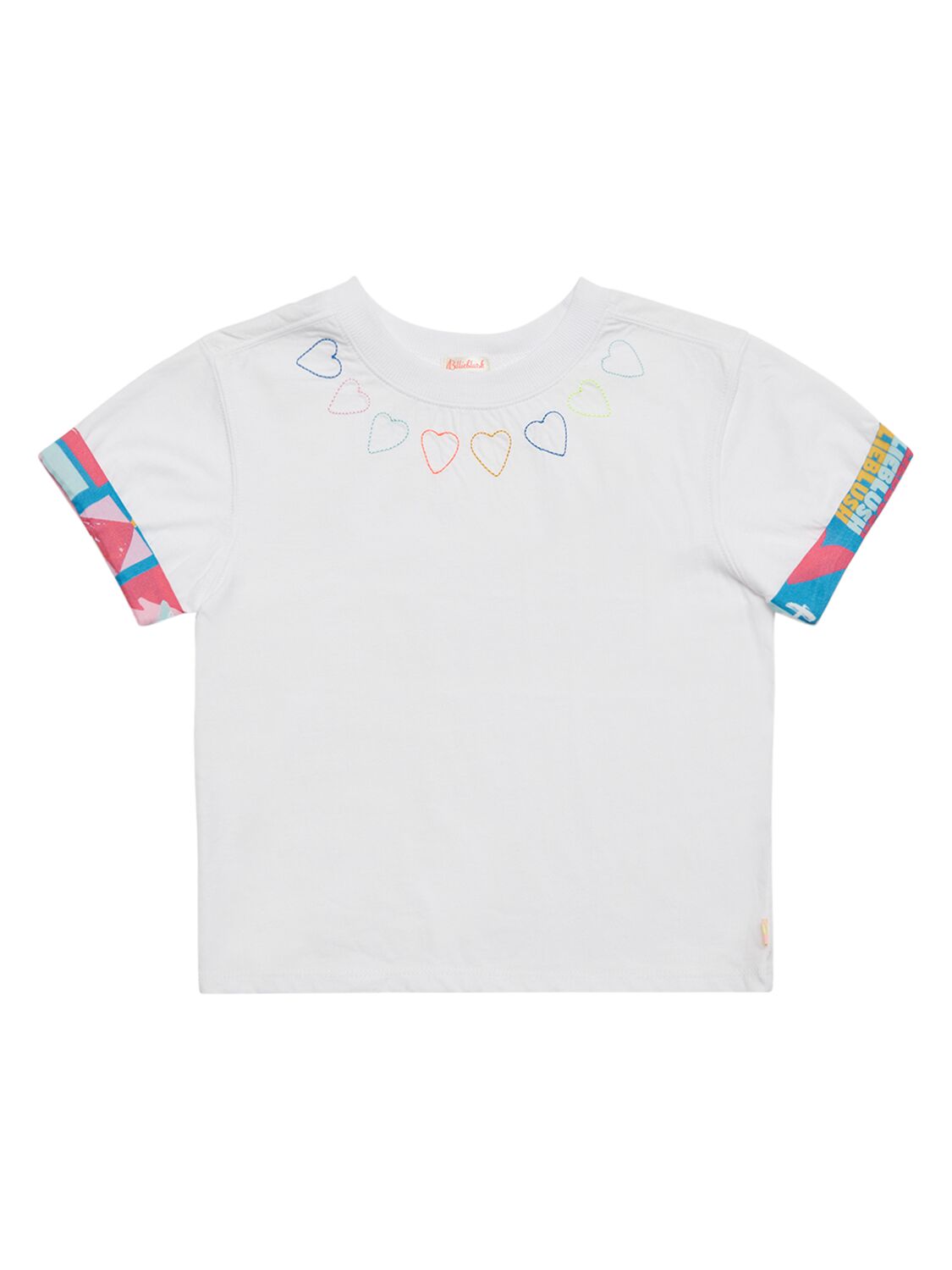 Billieblush Kids' Embroidered Organic Cotton T-shirt In White