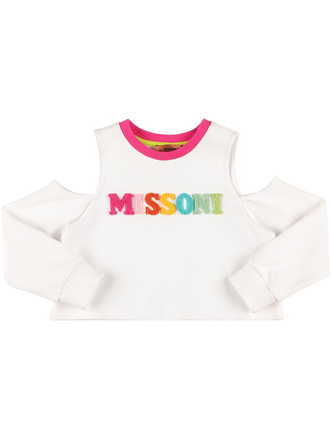 Missoni Kids' Cotton Logo Sweatshirt In White