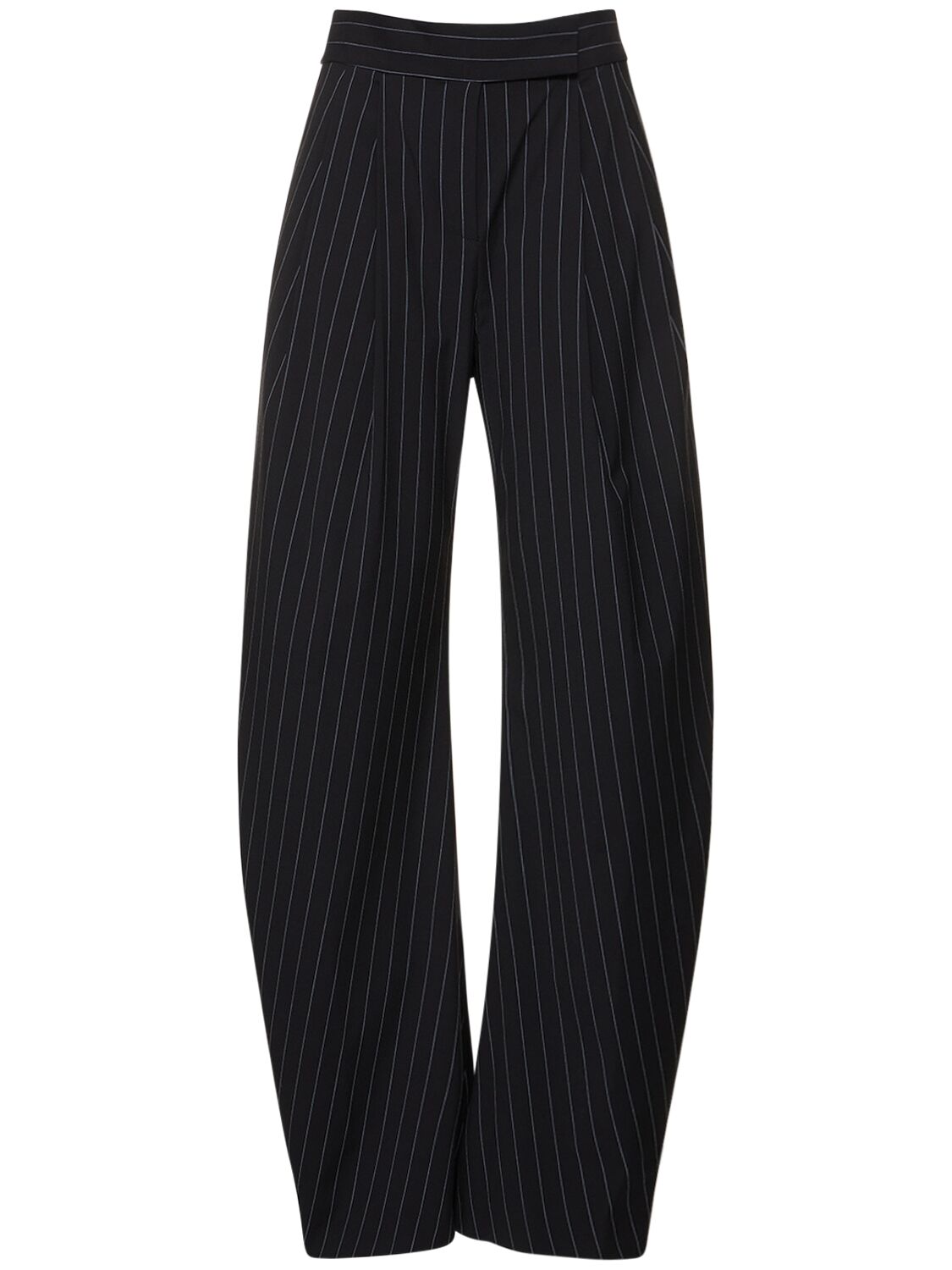 Image of Gary Pinstriped Wool Wide Pants