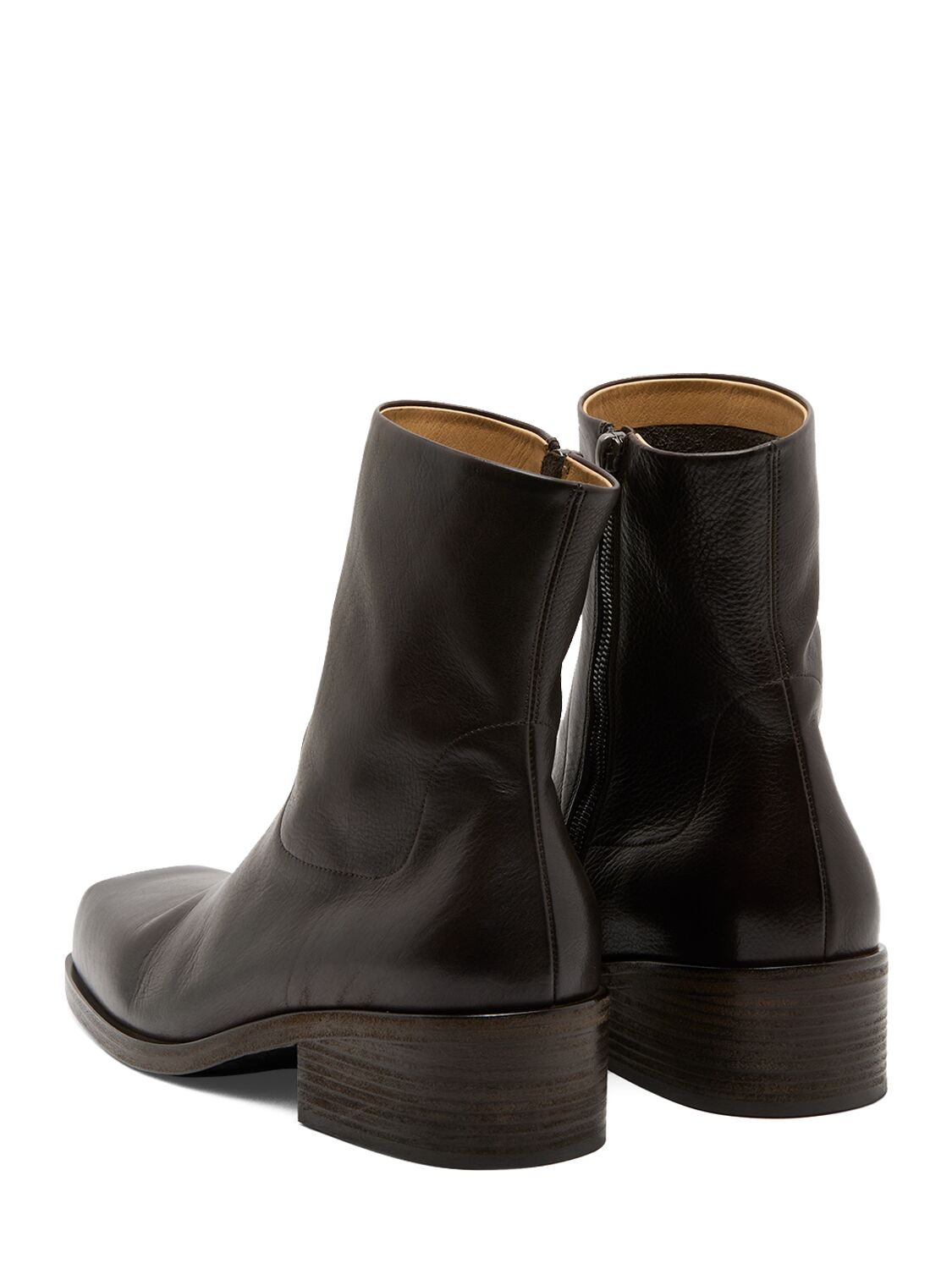 Shop Marsèll Cassello Leather Ankle Boots In Dark Brown