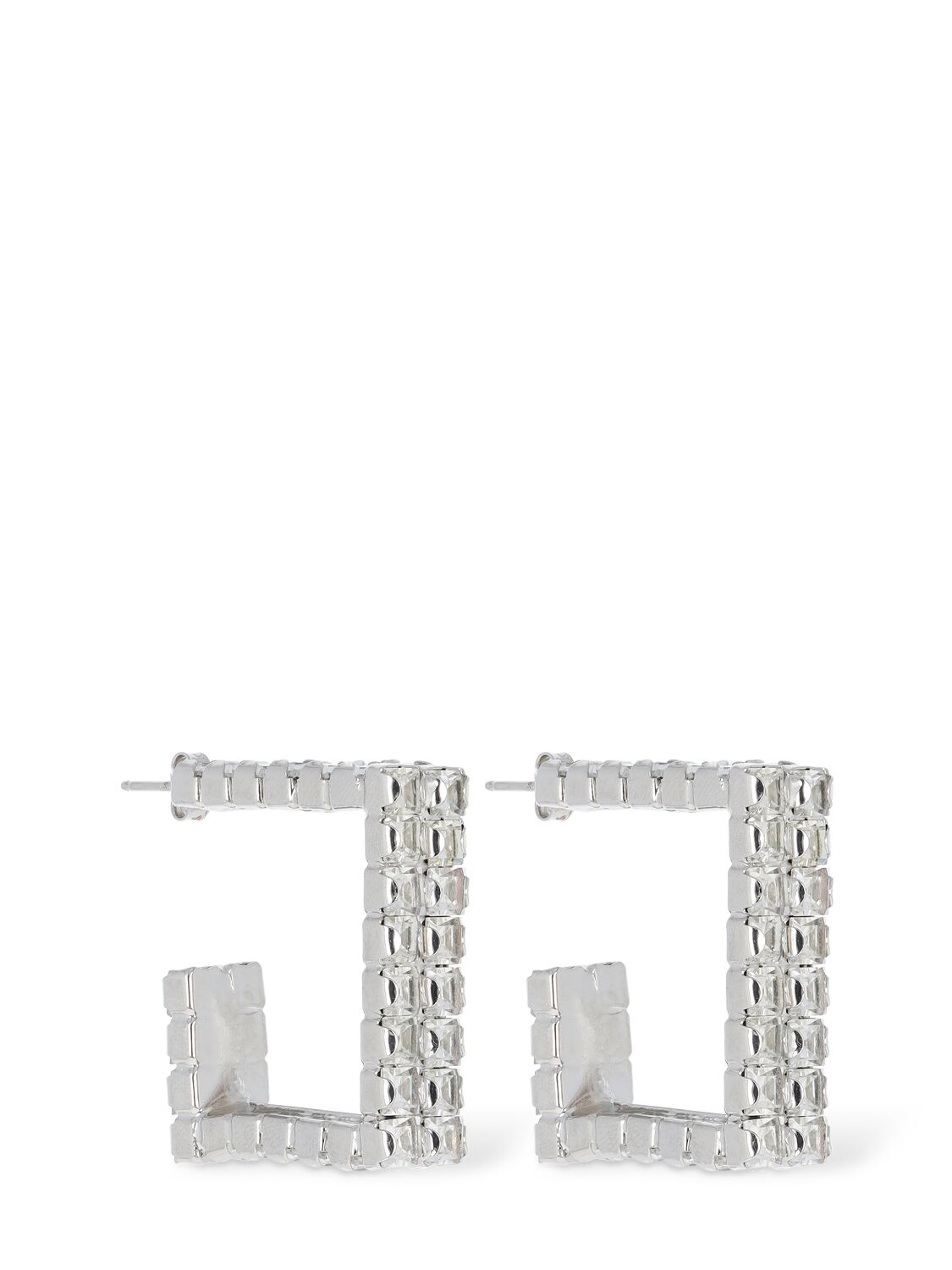 Image of Vetro Crystal Squared Hoop Earrings