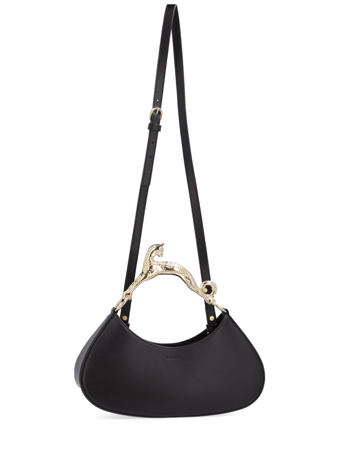 Image of Large Cat Handle Leather Hobo Bag