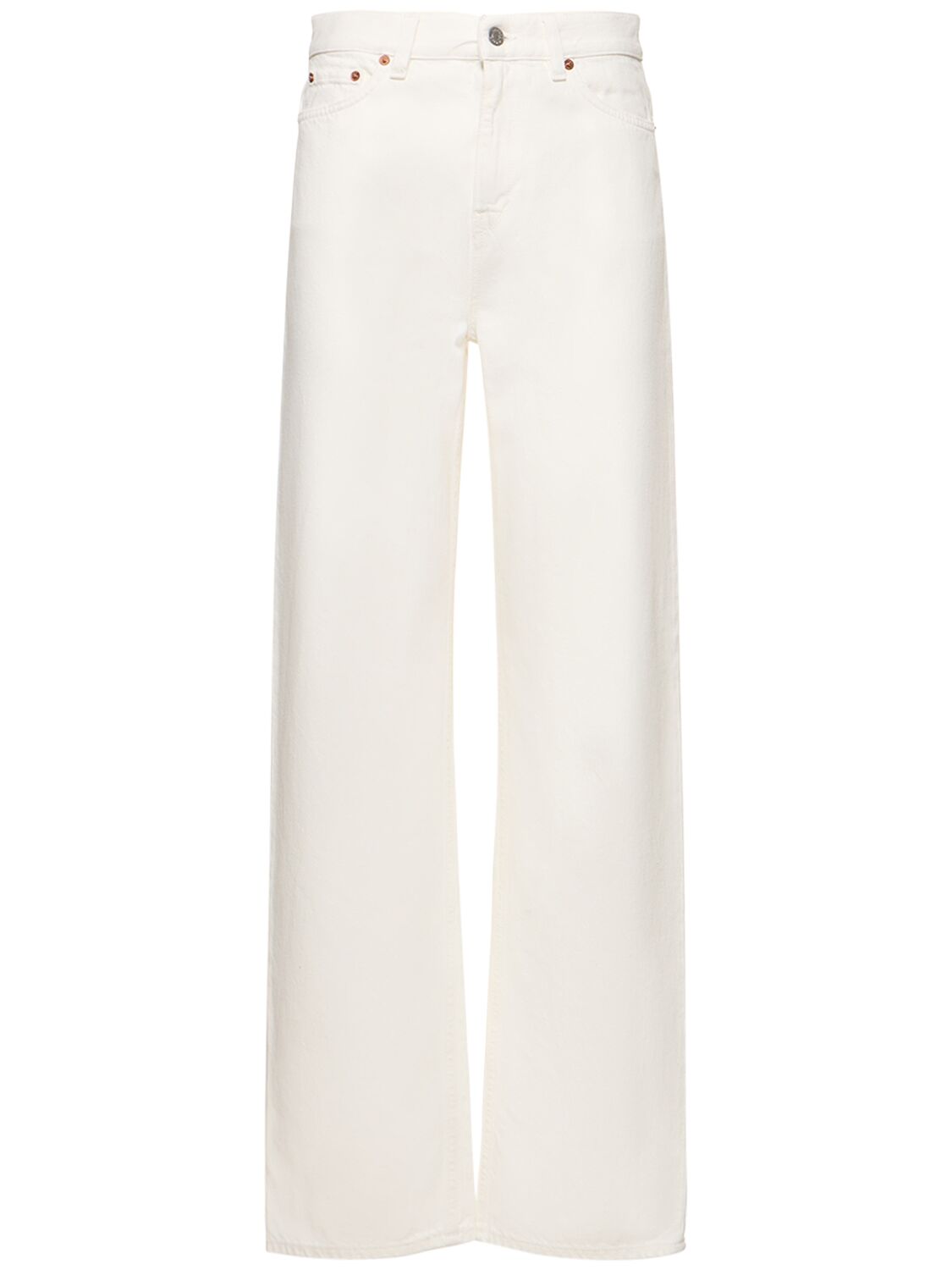 Shop Sporty And Rich Loose Fit Denim Jeans In White