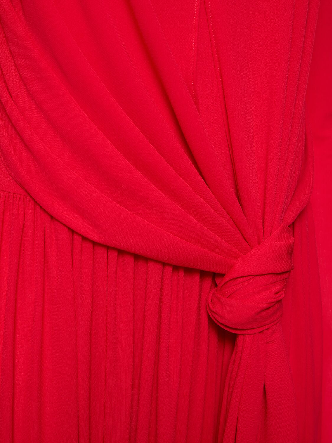 Shop Proenza Schouler Meret Draped Satin Turtleneck Long Dress In Red