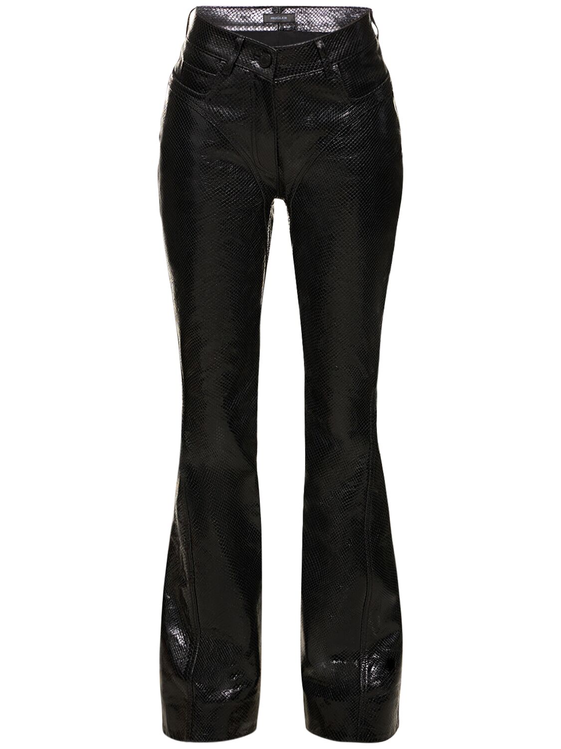 Image of Snake Leather Flared Pants