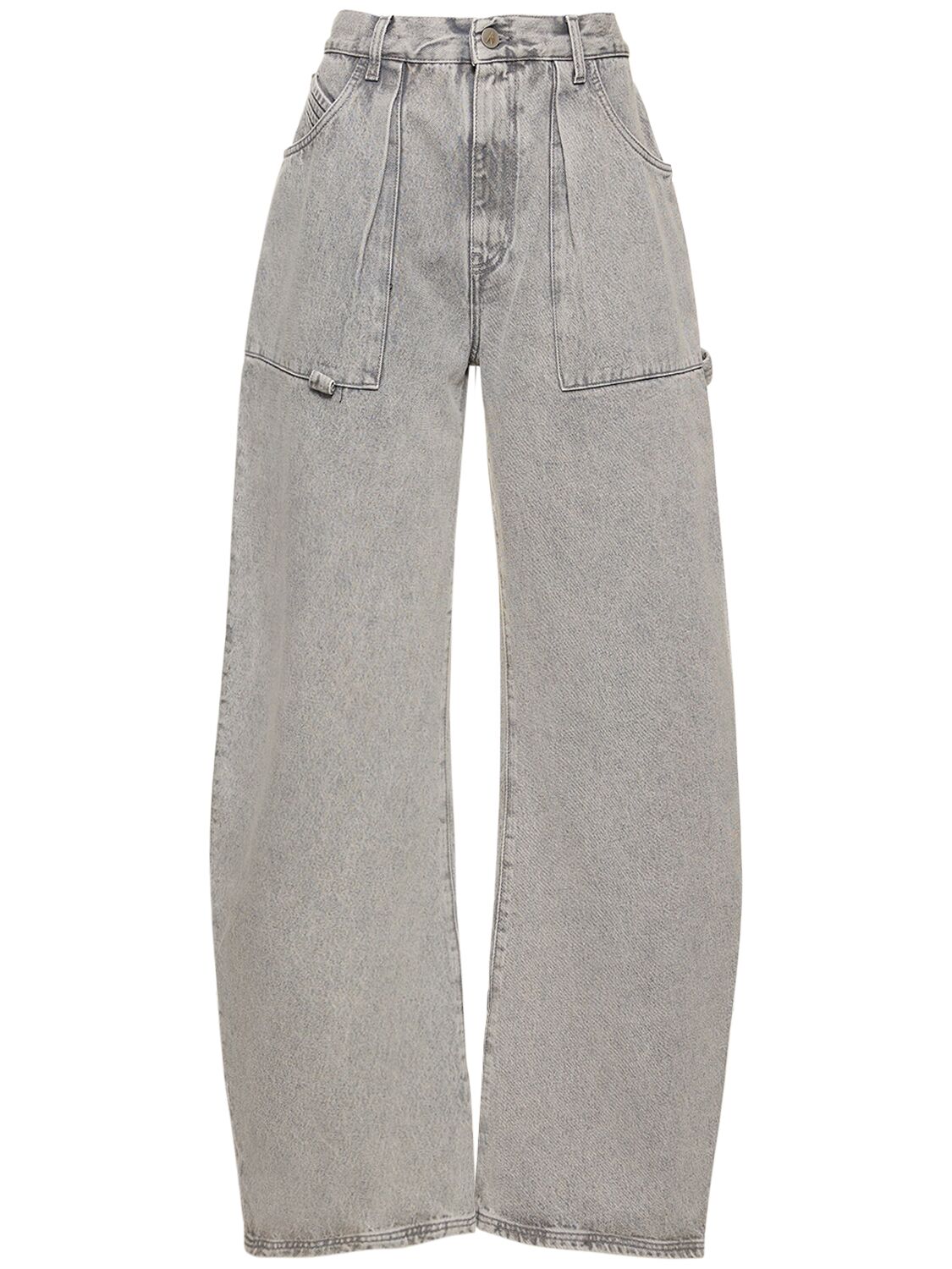 Attico Wide-leg High-waisted Trousers In Grey