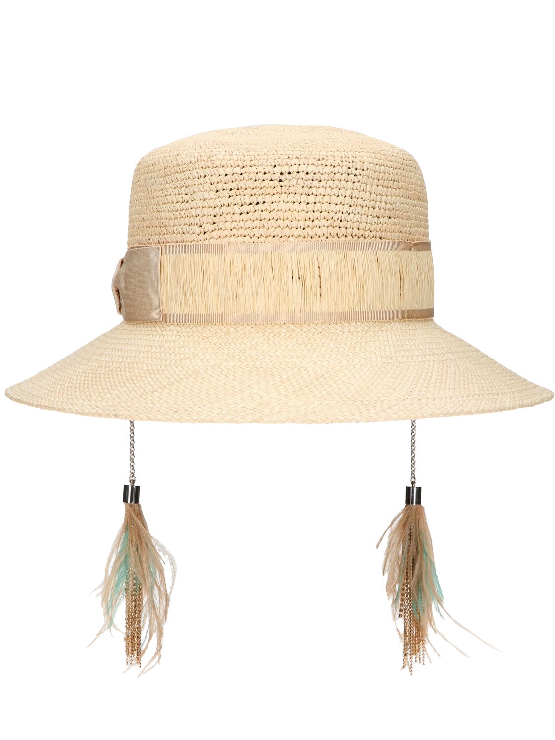 Shop Borsalino Kris Semi-crochet Straw Panama Hat In Naturale