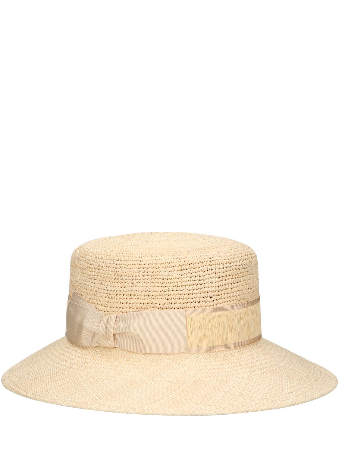 Borsalino Kris Semi-crochet Straw Panama Hat In White