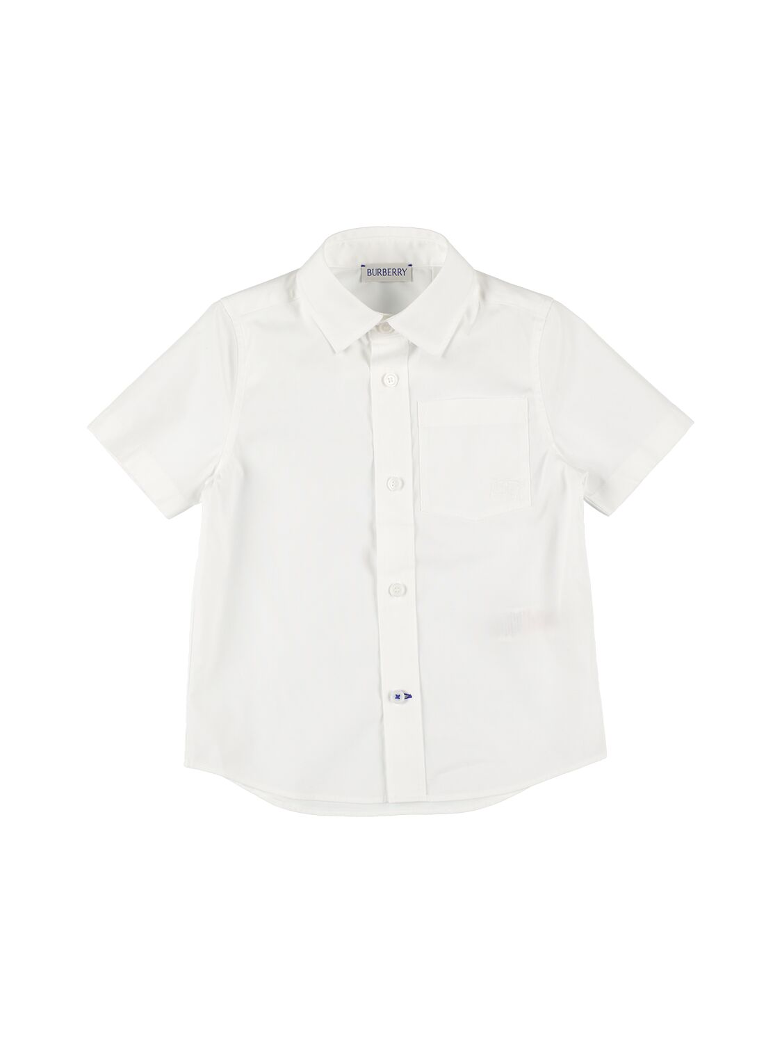 Burberry Kids' Logo Cotton Poplin Shirt In White