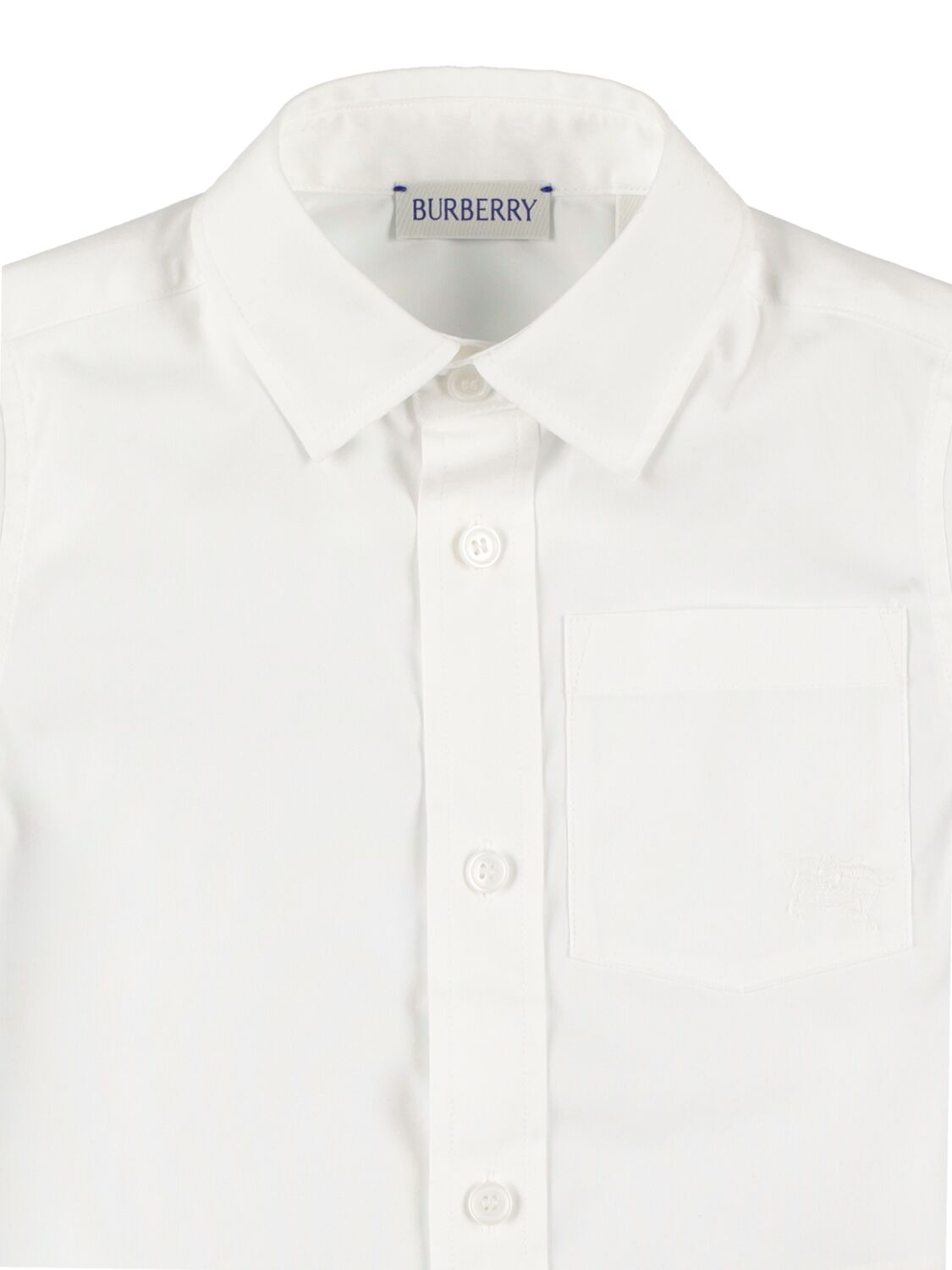 Shop Burberry Logo Cotton Poplin Shirt In White