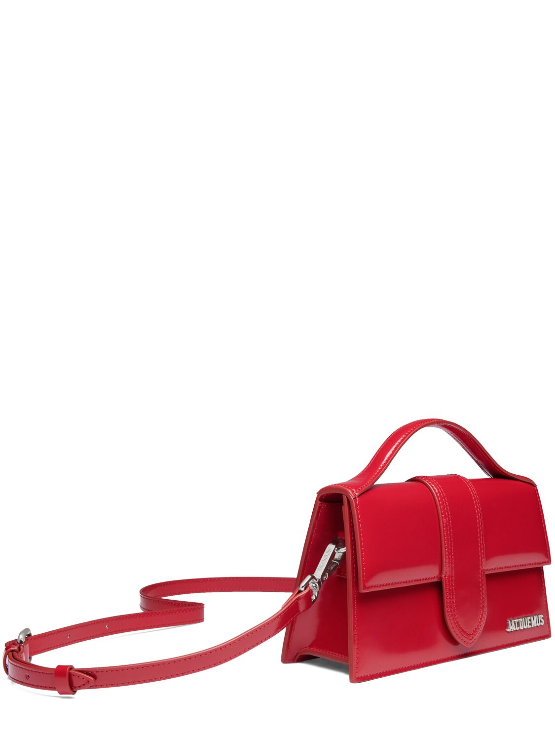 Shop Jacquemus Le Grand Bambino Leather Top Handle Bag In Red