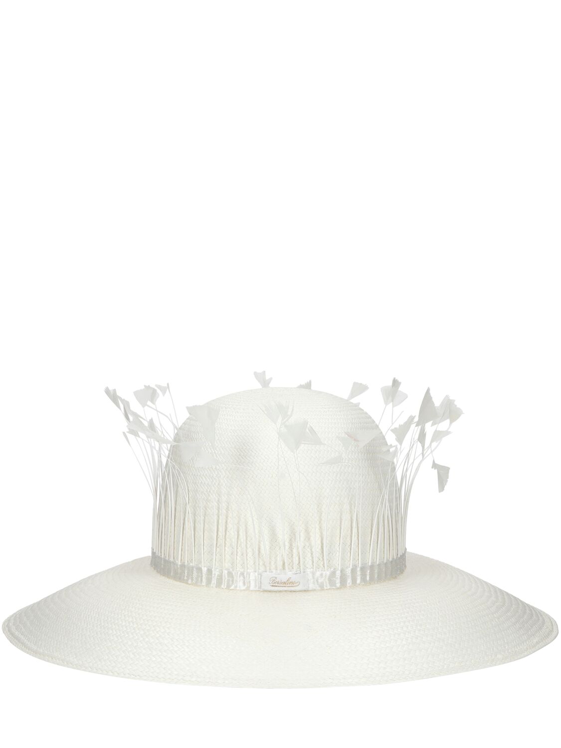 Image of Violet Fine Embellished Straw Panama Hat