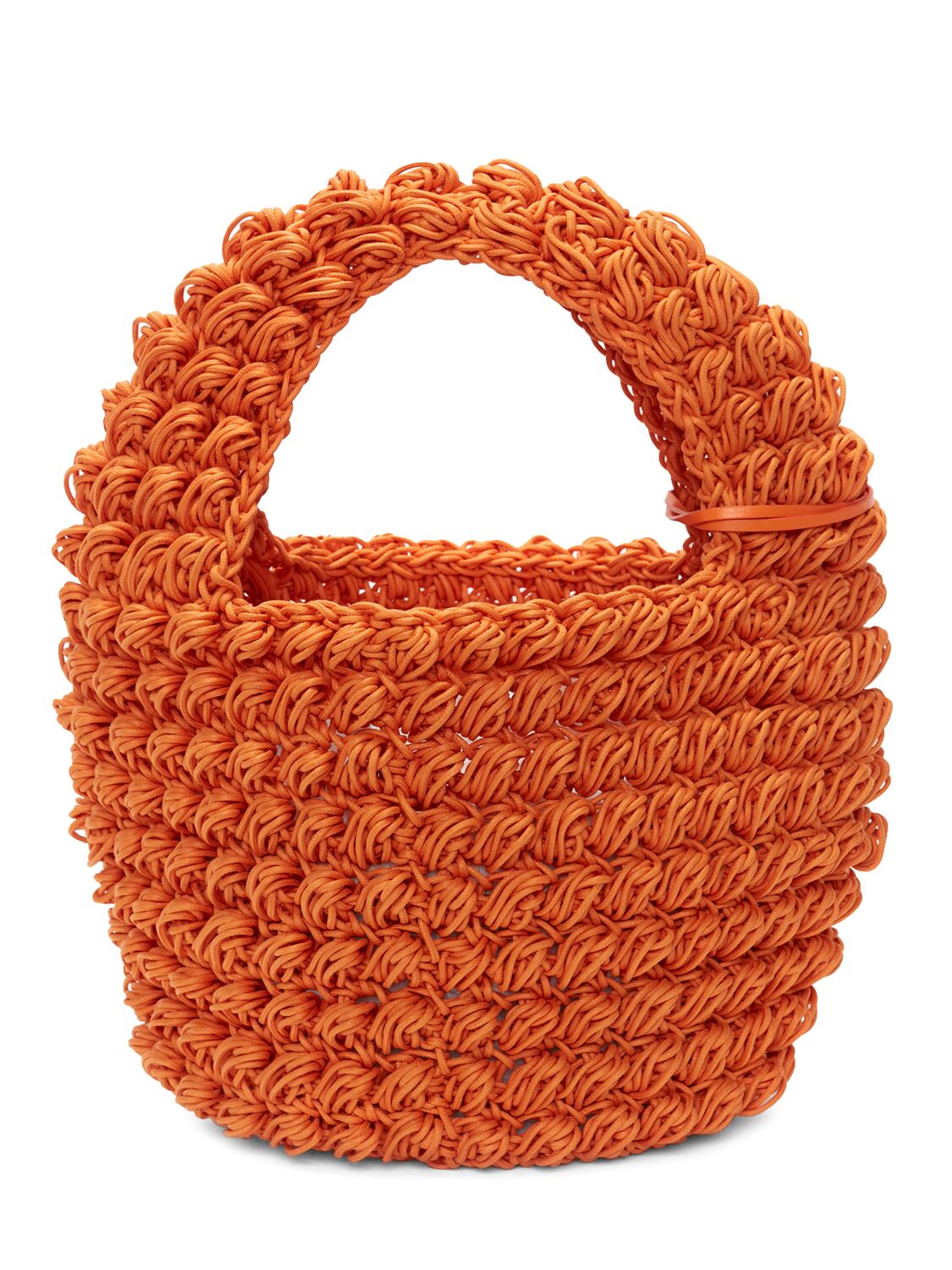 Shop Jw Anderson Popcorn Crochet Basket Bag In Orange