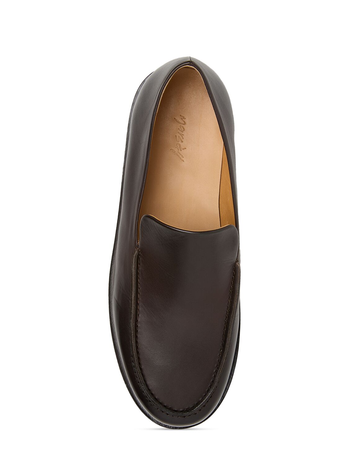 Shop Marsèll Mocasso Leather Loafers In Dark Brown