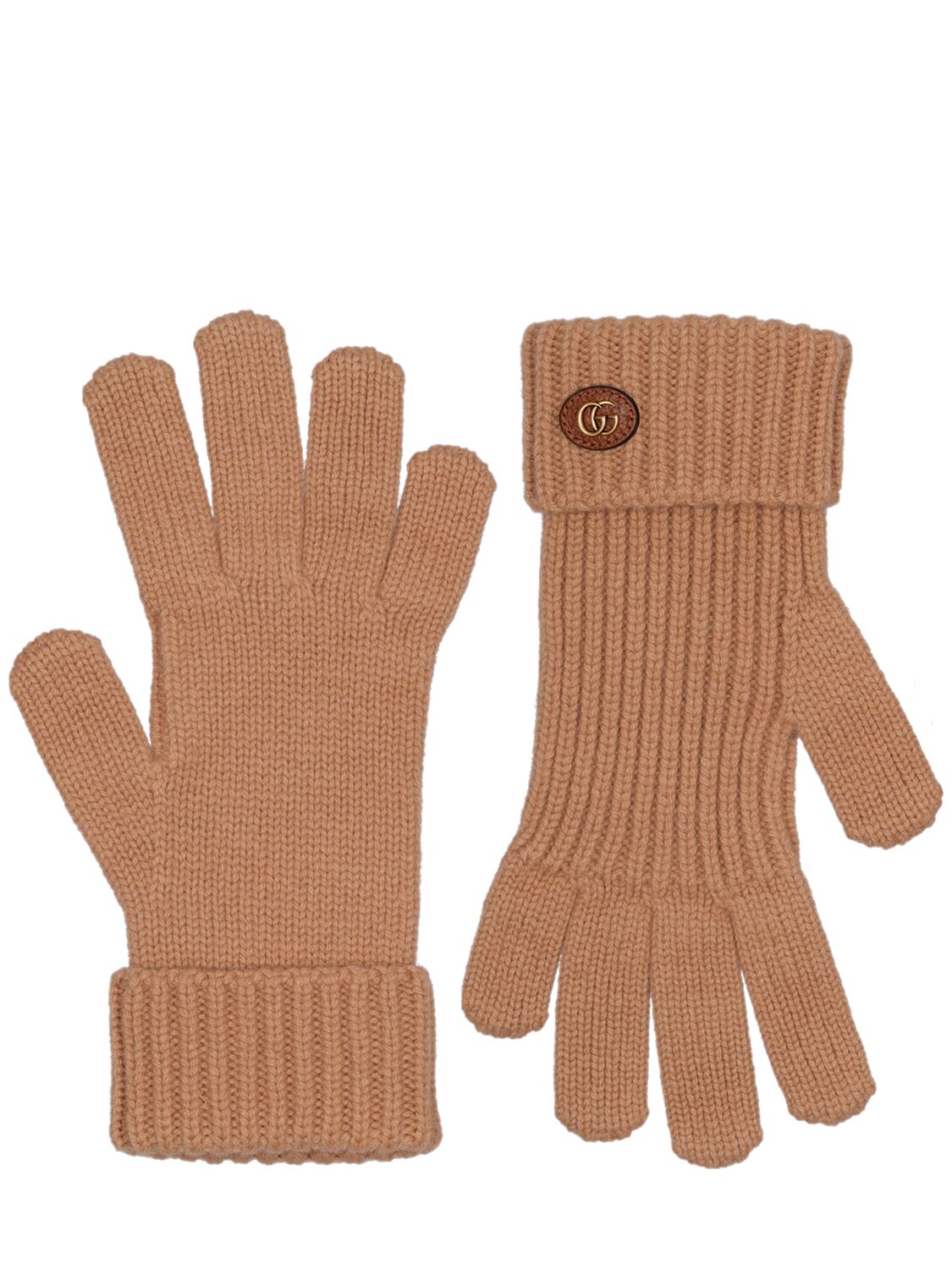 Gucci Wool Blend Gloves In Camel