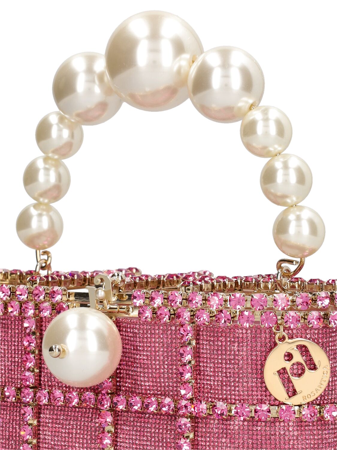 Shop Rosantica Holli Bling Top Handle Bag W/crystals In Pink