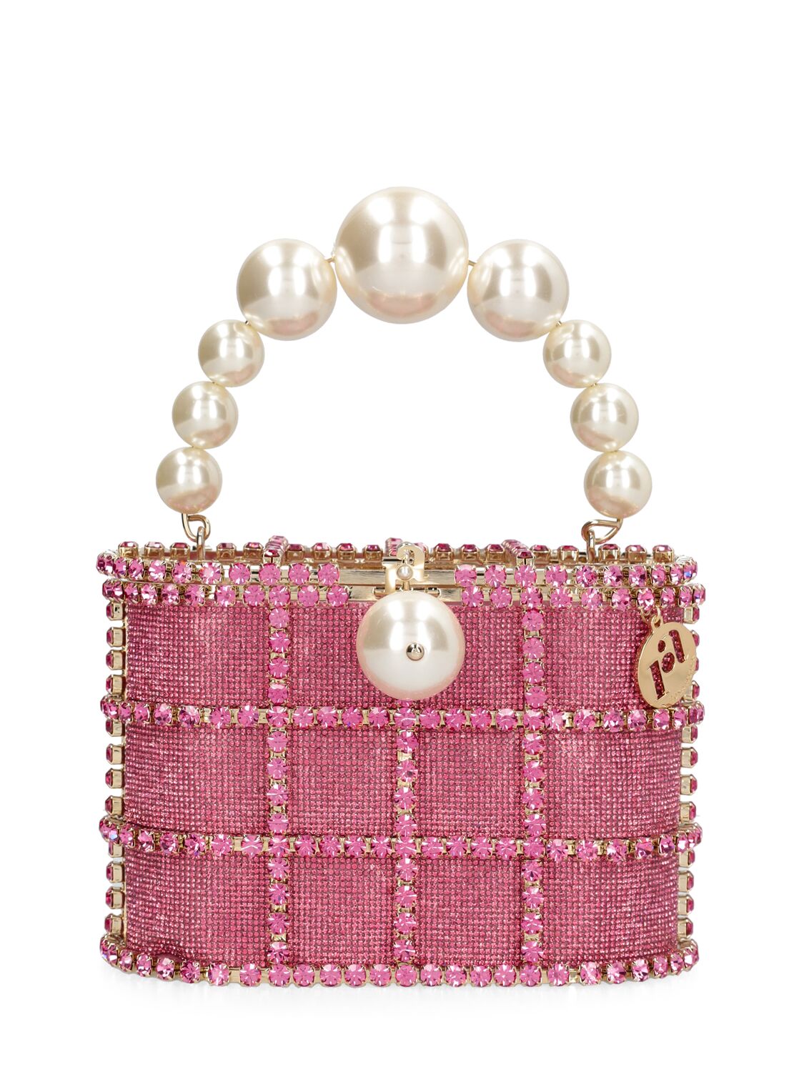 Rosantica Holli Bling Top Handle Bag W/crystals In Pink