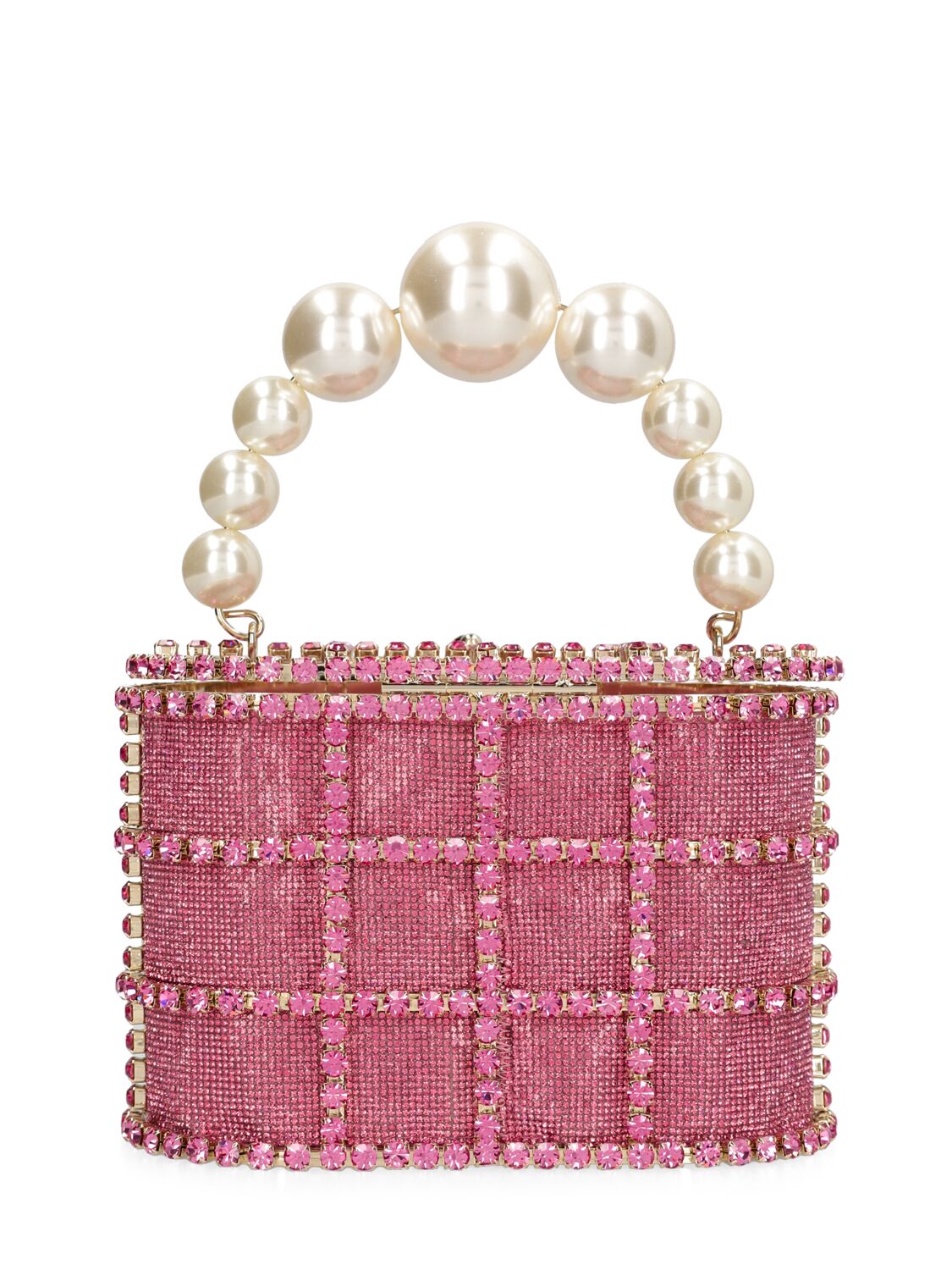 Shop Rosantica Holli Bling Top Handle Bag W/crystals In Pink